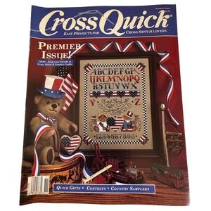 Vintage Cross Quick Magazine Premier Issue Aug Sept 1988 Vol 1 No 1 Cross Stitch